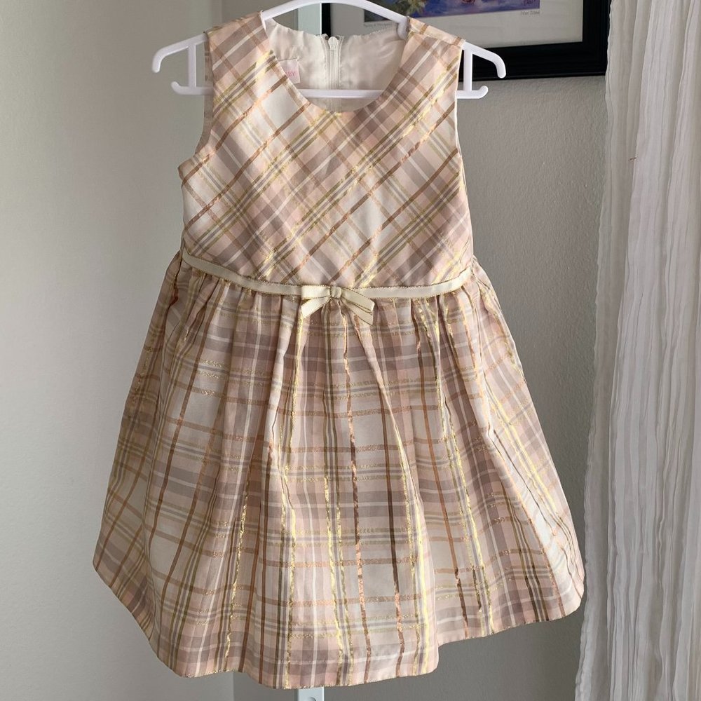 BONNIE BABY Infant Dress, Pastel Pink Plaid, Size: 18 mo.โ